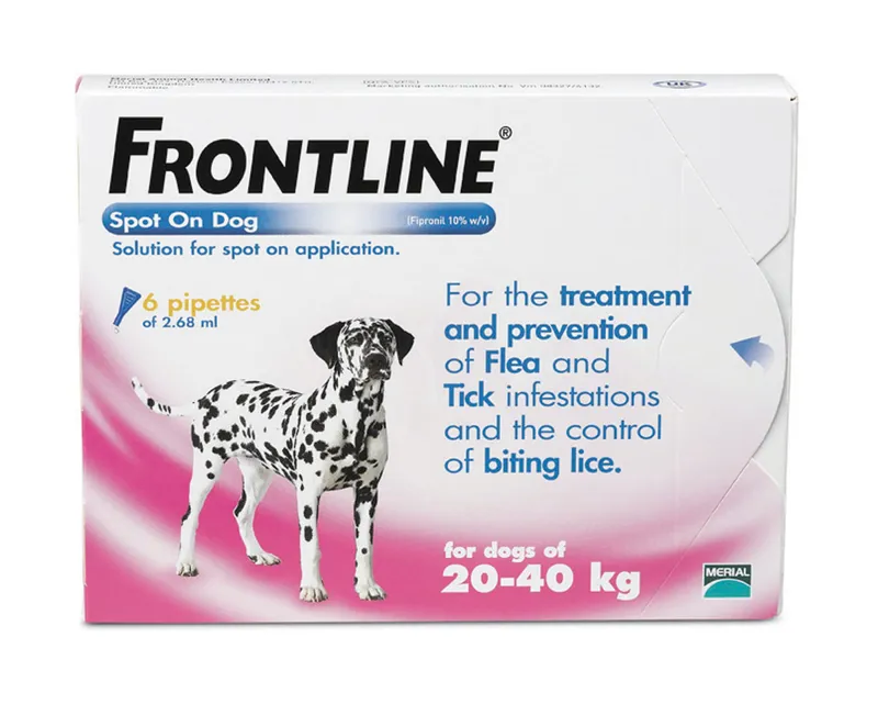 Frontline Spot On for Large Dogs 6 Pipettes 